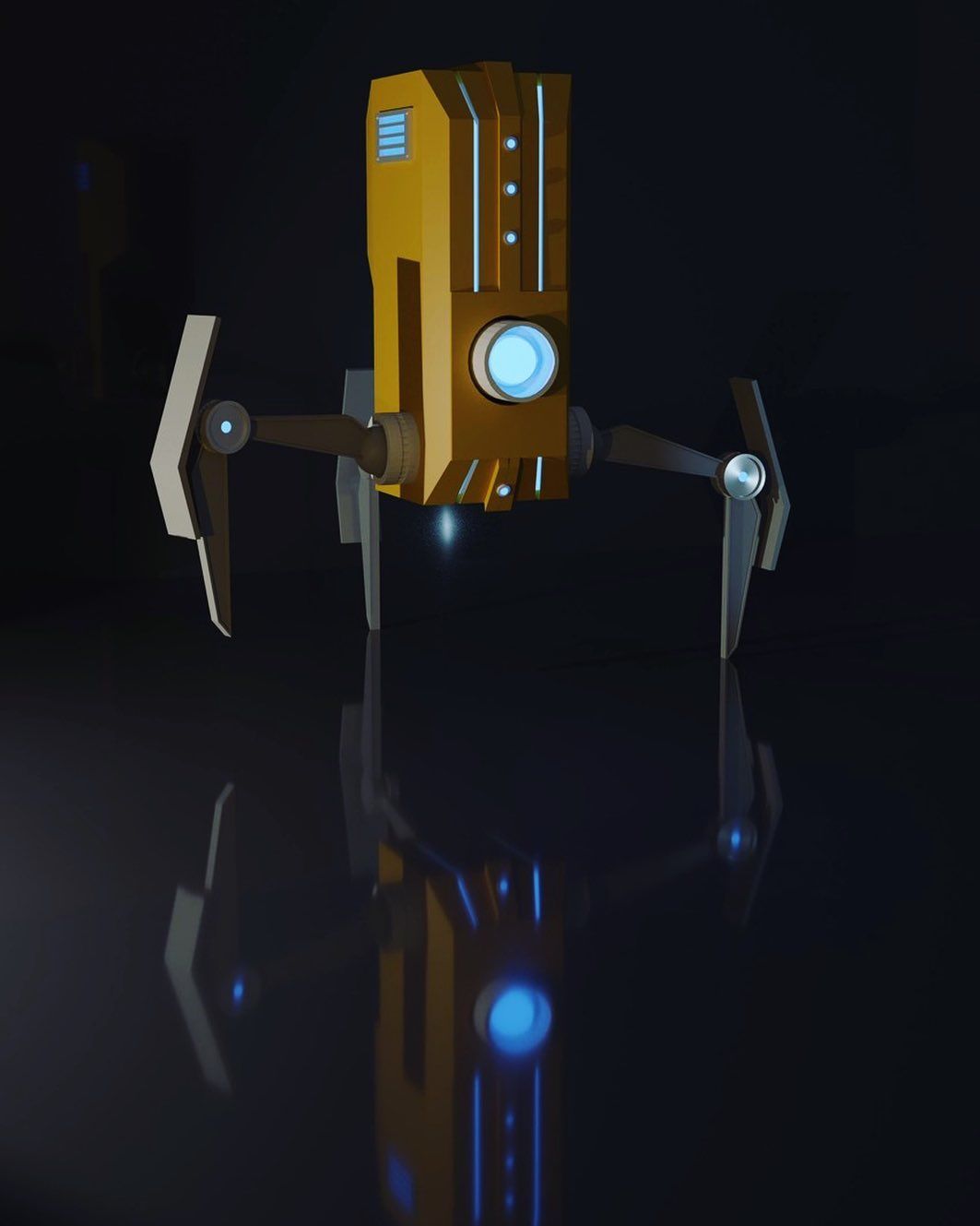 Created my first robot in blender. Happy with it. Looking forward to make more complex ones with better lighting.. #blender #blender3d #blendercommunity-1